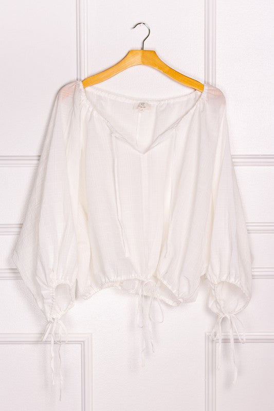 Any Way You Want It Cotton Tie Detail Top