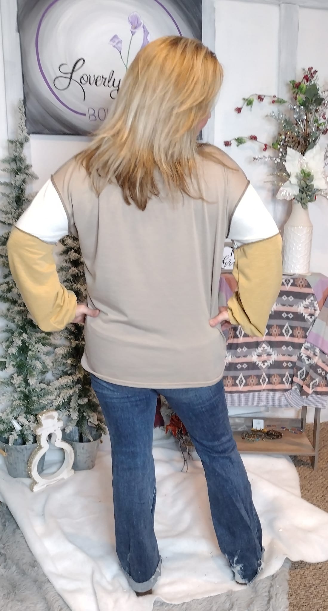 Faith Slub French Terry Color Block Top