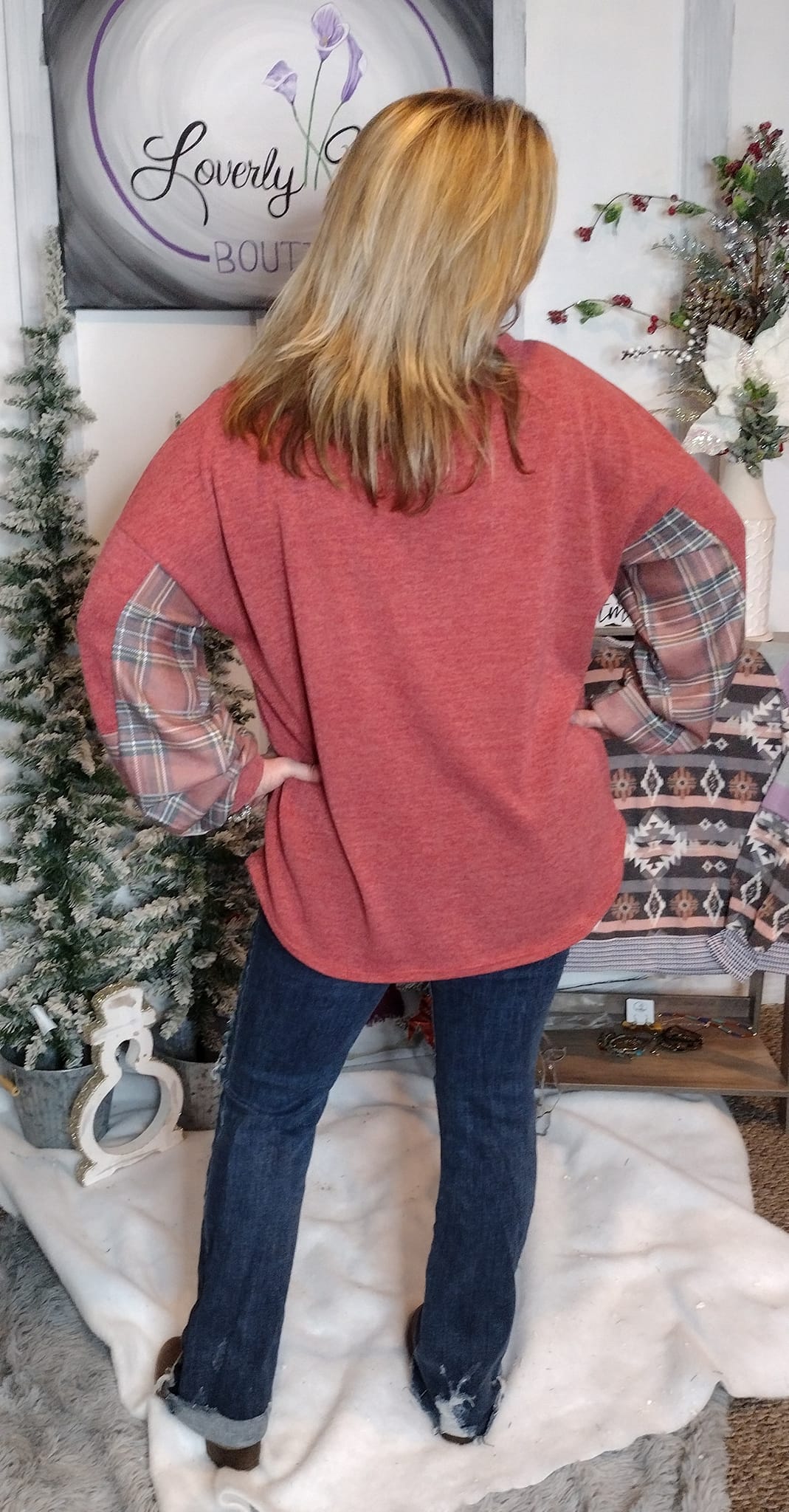 Ava Buttoned Henly Neck Top with Front Pocket