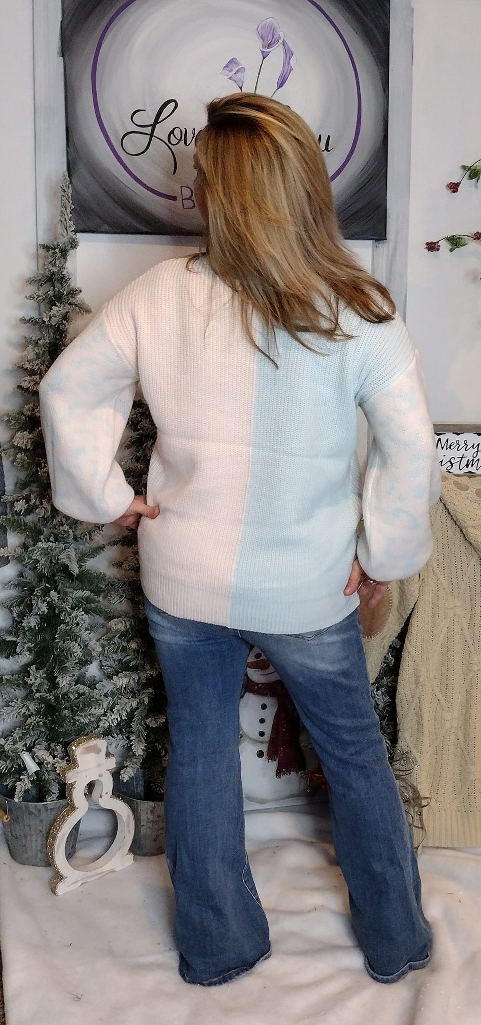 Reese Animal Print V-Neck Loose Fit Knit Sweater