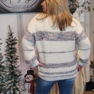 Victoria Tweed Color Block Sweater Top