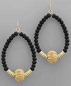 Day Trip Rattan & Wood Ball Teardrop Earrings