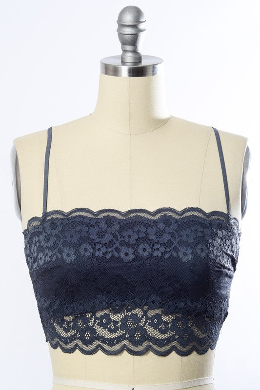 Loverly Wide Lace Bandeau with Detachable Straps