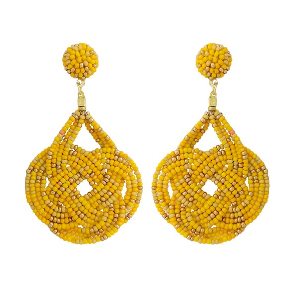 SEED BEAD LOVE KNOT DANGLE EARRINGS