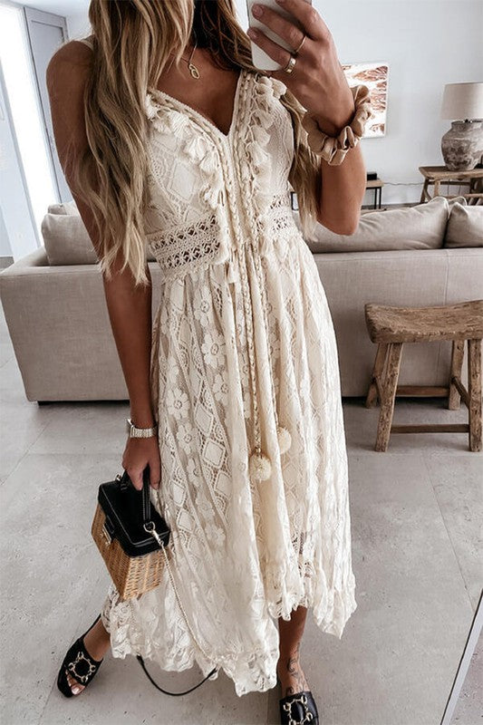 Lacy Jane - Summer Lace Swing Maxi Dress