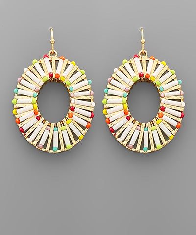 Splash of Color Tube Bead Oval Earrings