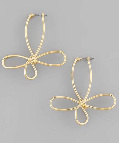 Twisted Floral Wire Post Earring