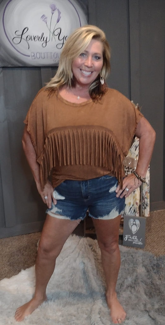 My Girl. Mineral Dyed Fringe Top