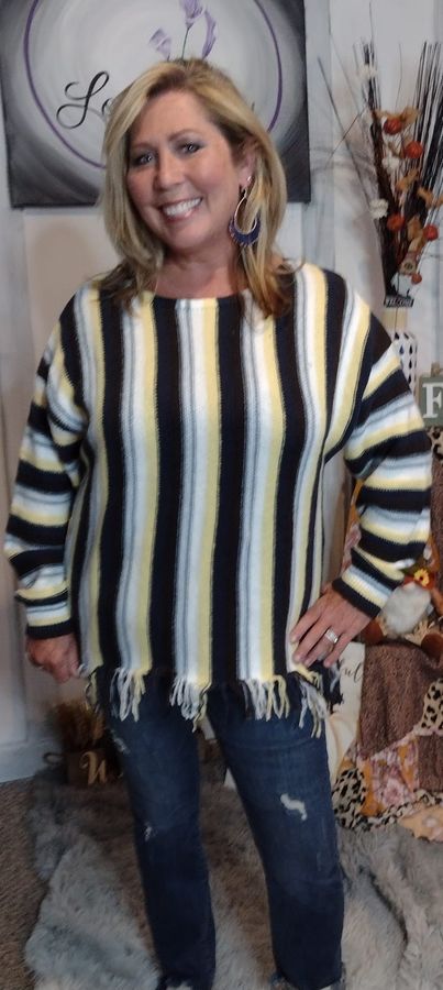 Taylor, multi Color Stripe Sweater