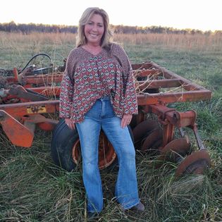 Daisey Ditzy Floral Color Block Babydoll Blouse