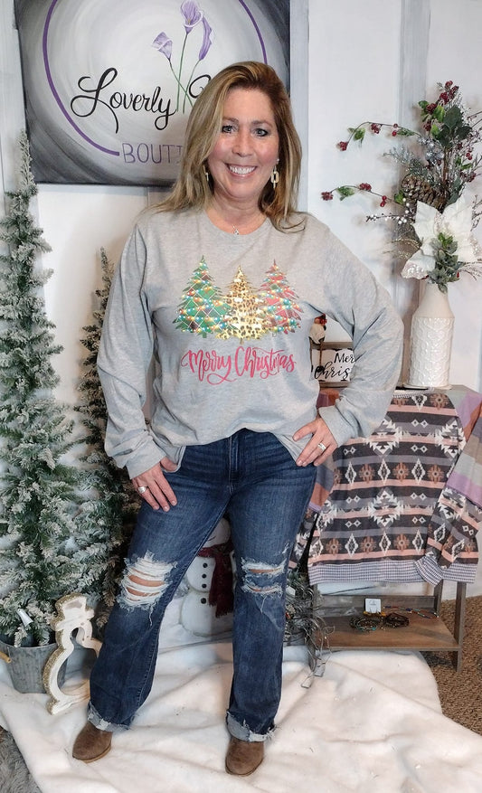 Merry Christmas To You Merry Christmas Trees Long Sleeve Tee