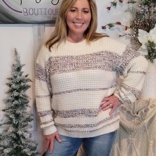 Victoria Tweed Color Block Sweater Top