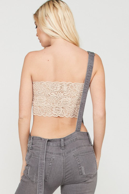 Lace Knit Scallop Bandeau