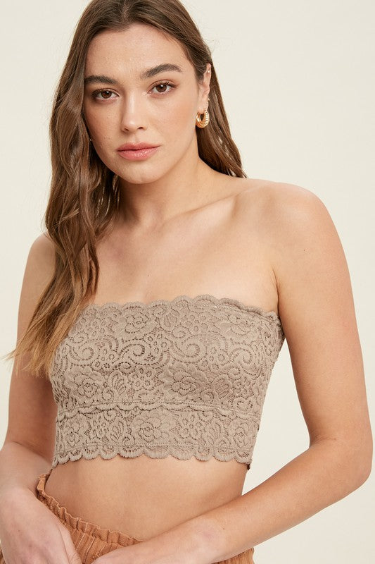 Lace Knit Scallop Bandeau