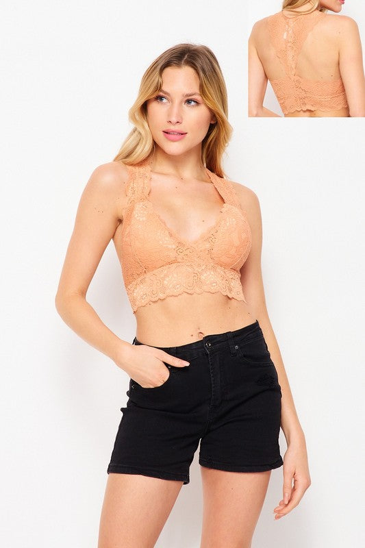 Loverly Lace Racerback Bralette With Removable Pads