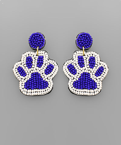 Go Big Blue Paw Print Earrings