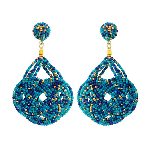 SEED BEAD LOVE KNOT DANGLE EARRINGS