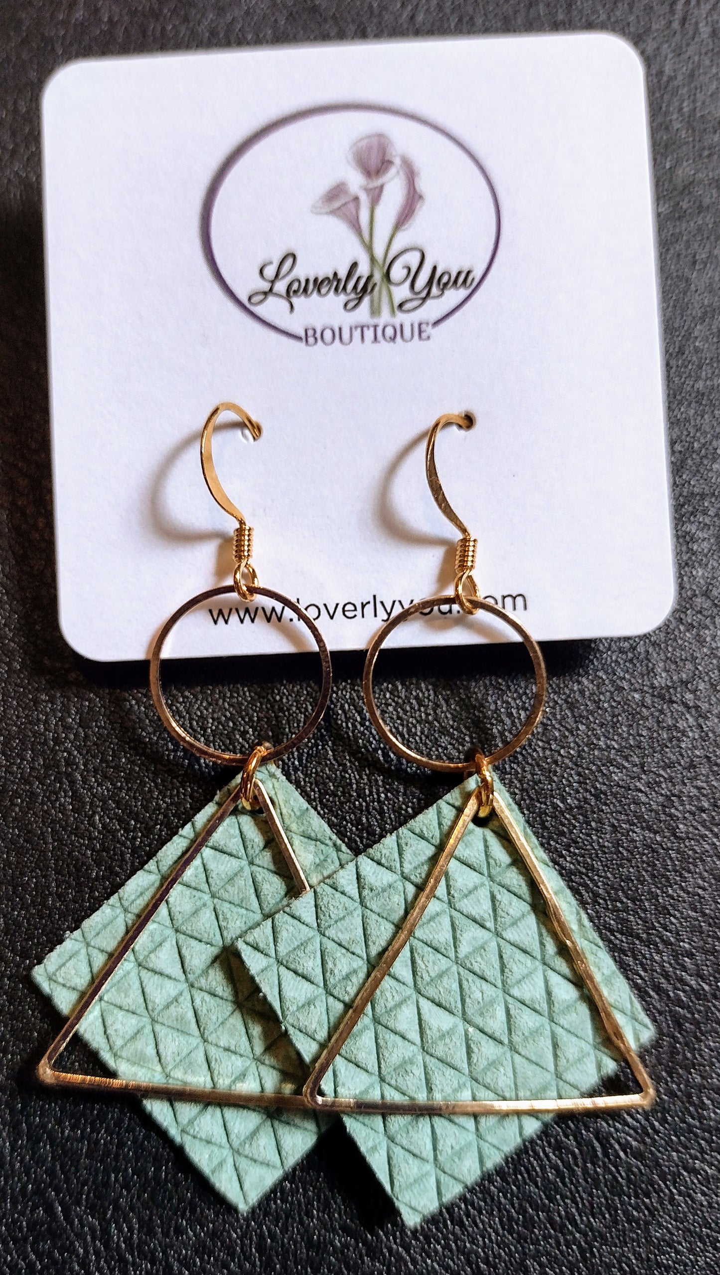 Cecelia Diamond Leather Earrings.