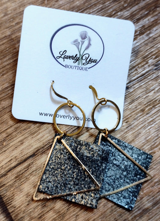 Cecelia Diamond Leather Earrings.