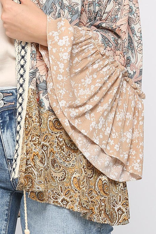 Loverly Girl Floral and Paisley Print Mix kimono