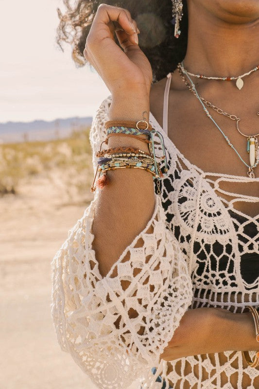 Turquoise Stackable Suede Bracelet