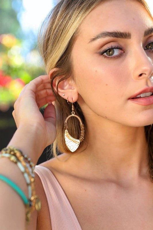 Golden Days Vintage Gold Beaded Drop Earrings