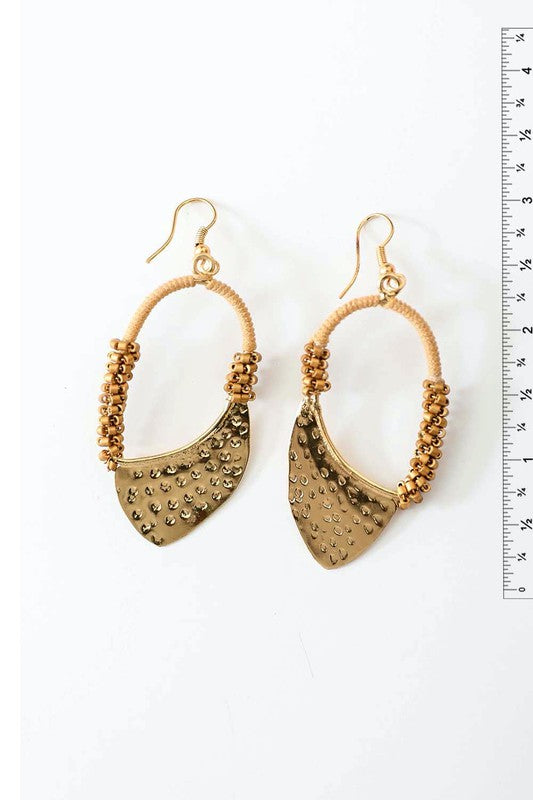 Golden Days Vintage Gold Beaded Drop Earrings