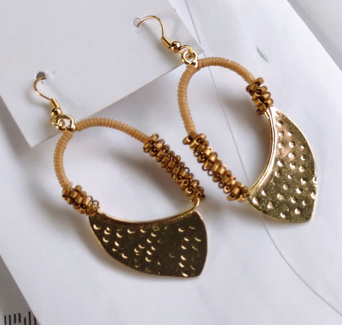 Golden Days Vintage Gold Beaded Drop Earrings